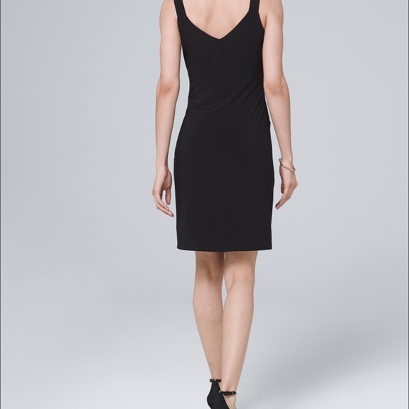 White House Black Market Embroidered Matte Jersey Tank Shift Dress worn1X XS/4-6 - Picture 3 of 6